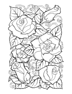 Perfect Rose Flower Coloring Pages Pdf, Free Vectors File
